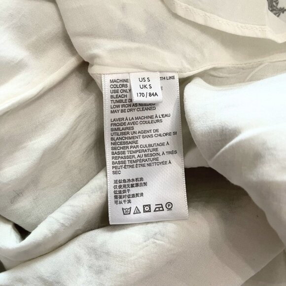 URBAN OUTFITTERS BLACK WHITE FLORAL PUFFY SLEEVE A-LINE BABYDOLL MINI DRESS - S - Picture 4 of 5